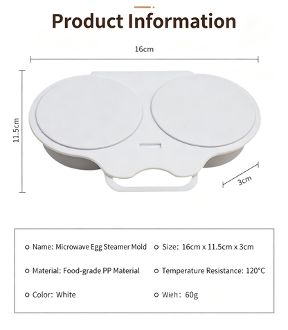 Microwave Egg Poacher-Quick & Easy 2-Cavity Egg Cooker for Perfect Poached Eggs in Minutes