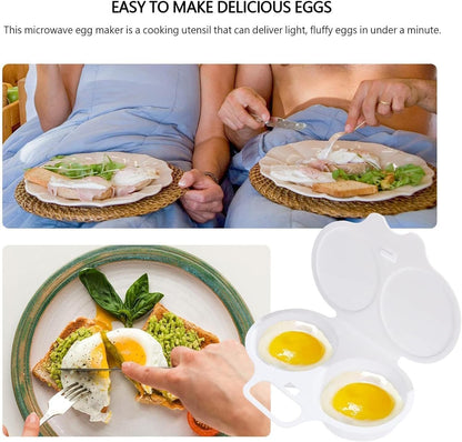 Microwave Egg Poacher-Quick & Easy 2-Cavity Egg Cooker for Perfect Poached Eggs in Minutes